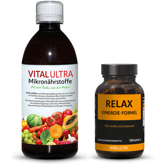 Vital Ultra Mikronährstoffe + Relax Synergie-Formel